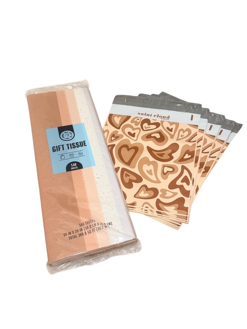 Packaging Bundle | 140 Sheets Tissue Paper + 20 10x13 Poly Mailers